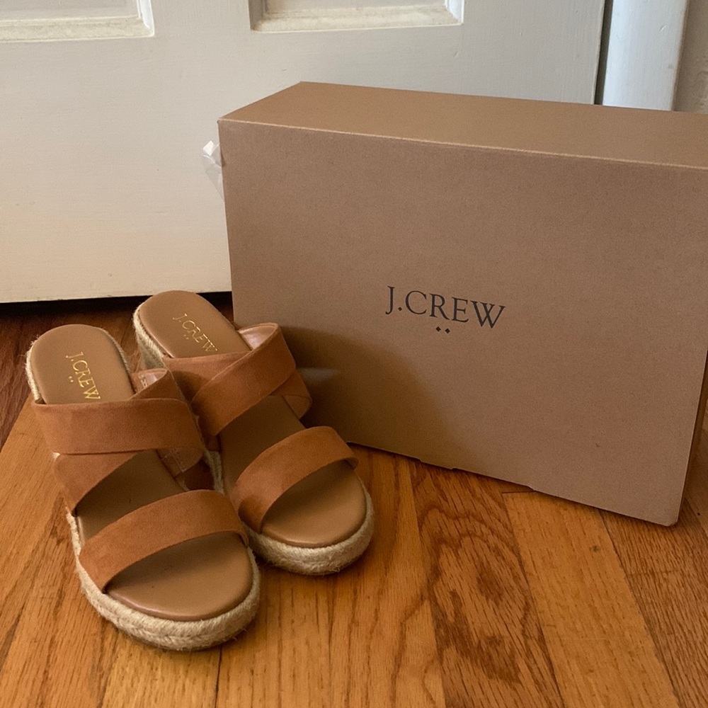 J. Crew Espadrille mule wedge sandals